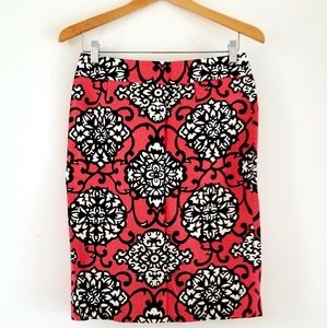 Harold's Salmon brown white pencil skirt